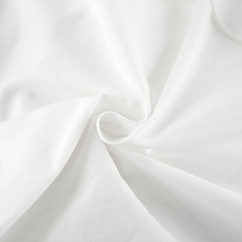 Slim Fit Cotton V-Neck Long Sleeve Frilled Blouse