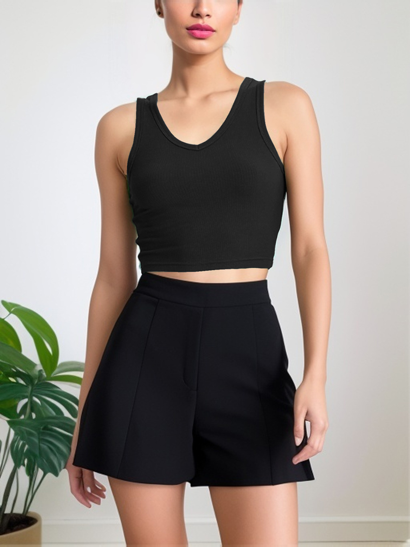 Sexy slim fit V-neck sleeveless vest