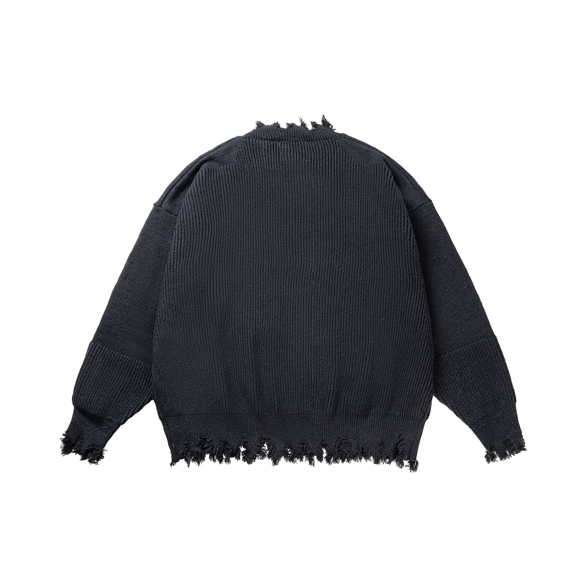 Unisex Japanese Workwear Jacquard Oversized Sweater