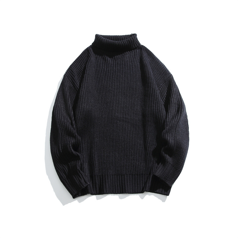 Oversized Japanese Workwear Jacquard Turtleneck Sweater