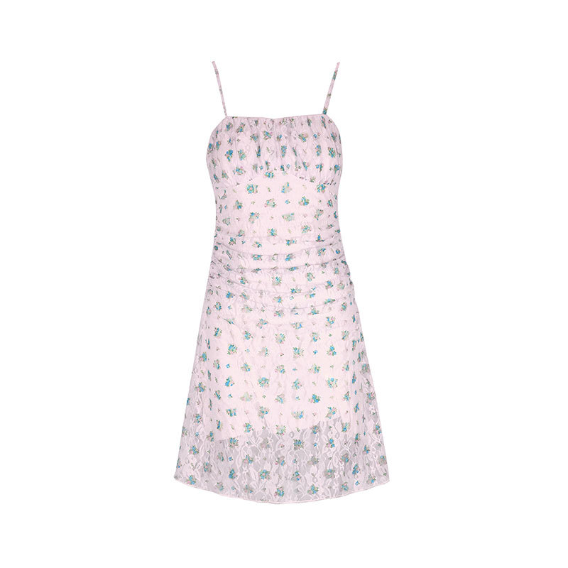 Tube Fitted Patterned Open-Back Mini Dress
