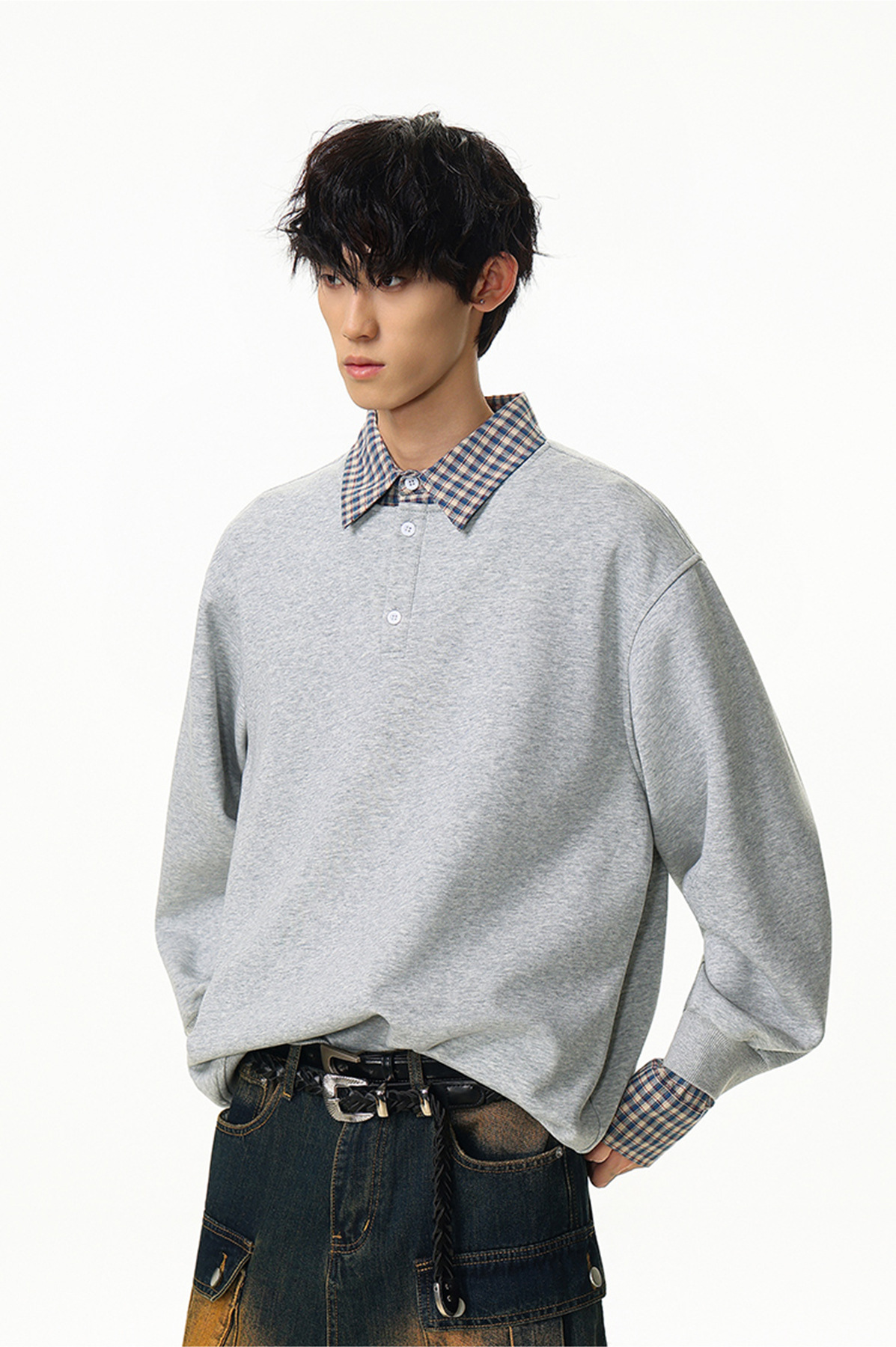 Solid Faux Layered Hoodie