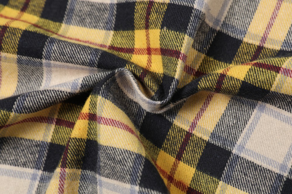 American Relaxed Mustard Checked Double-Sided Zipper Hoodie