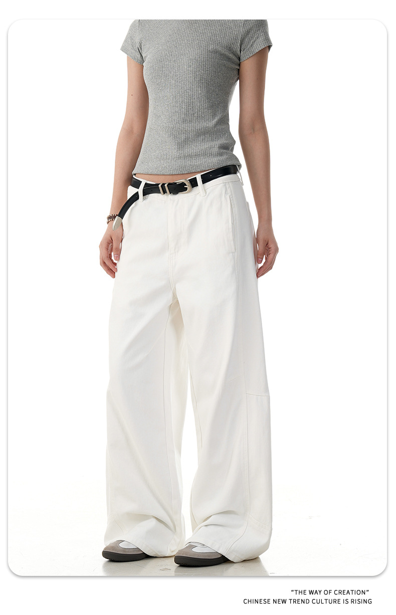 Loose Workwear Casual Pants for Men and Women Design Sense Loose Wide-Leg Straight Trousers