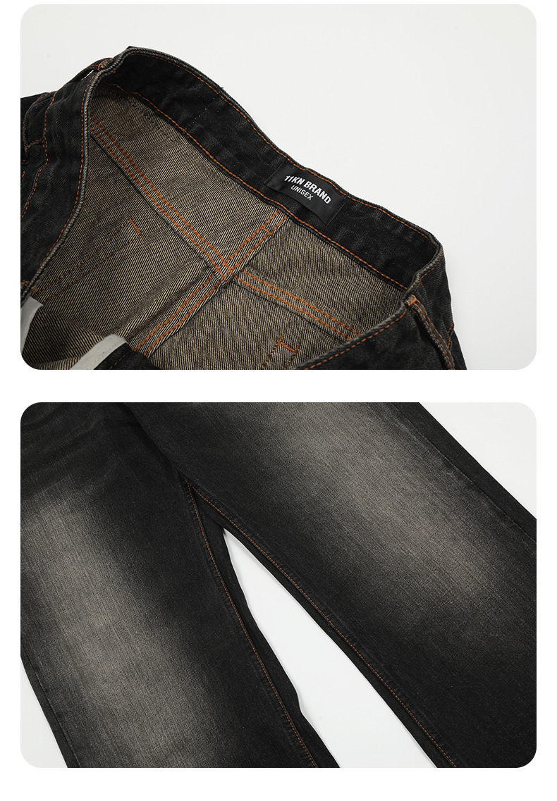 Flared Denim Pants for Men and Women Slimming Cleanfit Long Trousers
