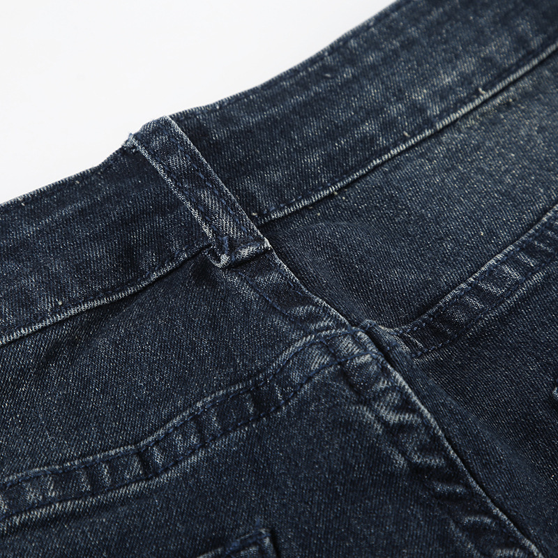 Retro hot girl washed and worn low waisted slightly flared jeans