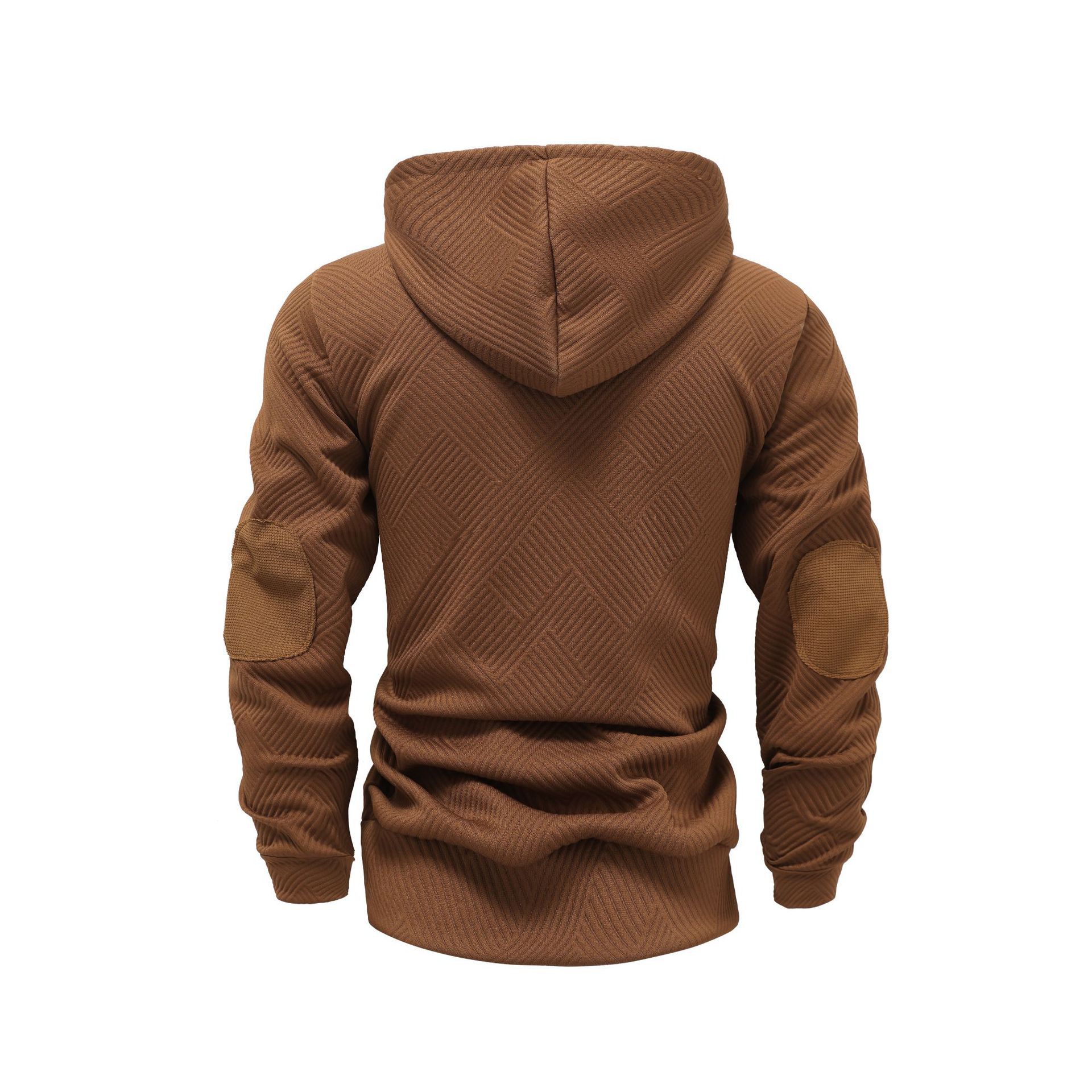 Oversized Textured Polyester Long Sleeve Hoodie