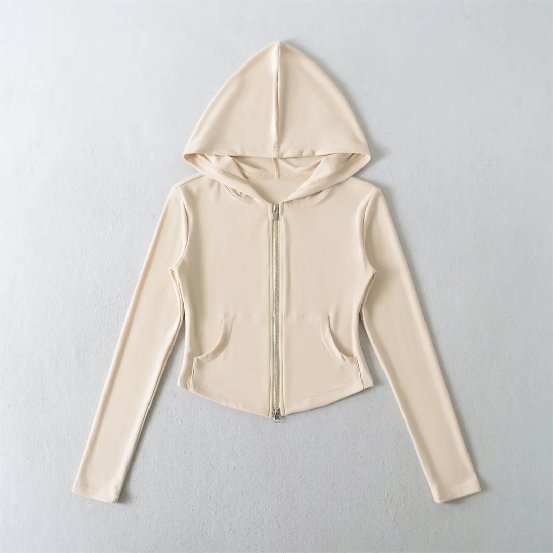 Ladies Minimalist Fitted Full Arm Hoodie