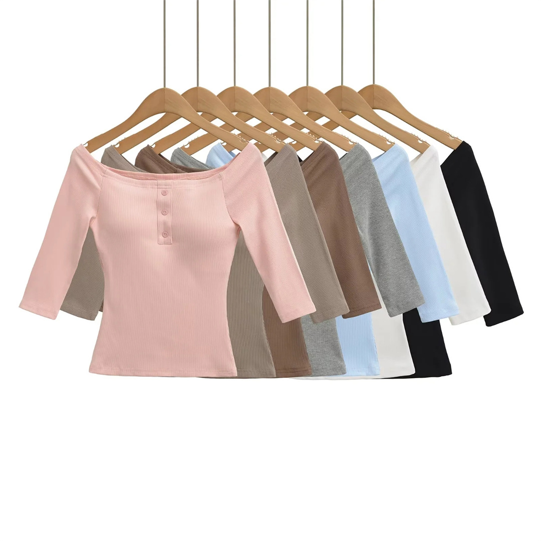 Sexy Slim Three-Quarter Scoop Neck Bodysuit