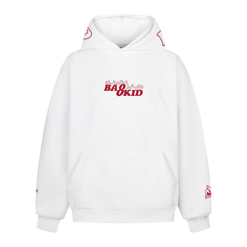 Oversized Cotton Long Sleeve Typography Hoodie