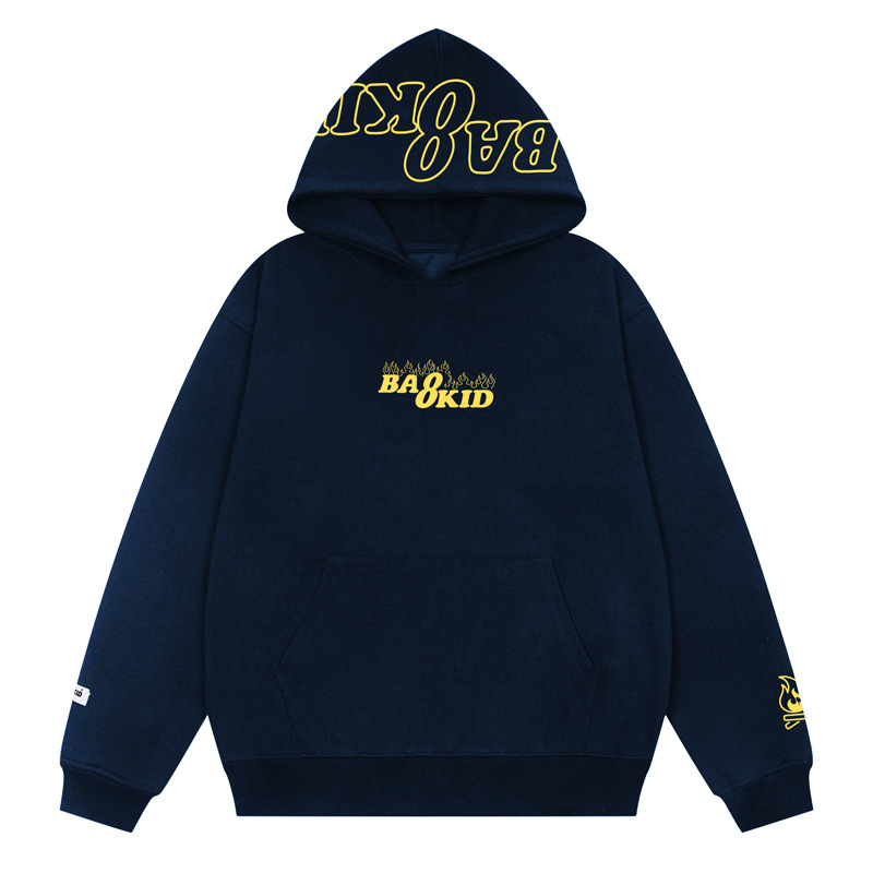 Oversized Cotton Long Sleeve Typography Hoodie
