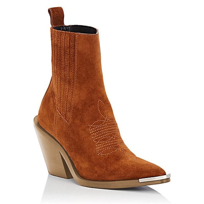 Women Pointed Toe Wedges Ankle Boots Solid Suede Comfortable Female Booties Plus Size 43 Fashion Fall Winter