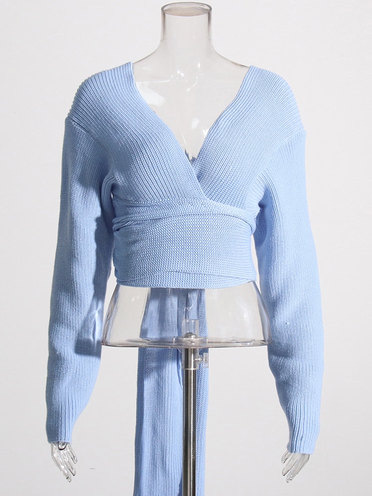 Ladies Open Back Knit Pullover Sweater