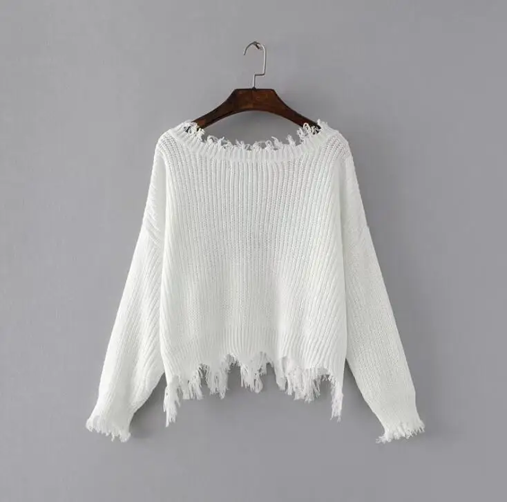 Retro Oversize Fringe Asymmetrical Vee Collar Sweater