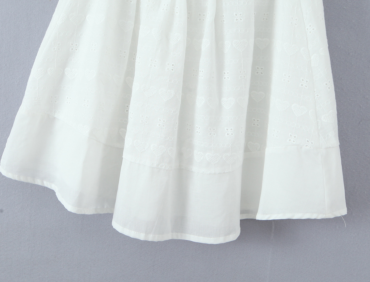 Lace Tie Short Sleeve Waist-Cinched Dress