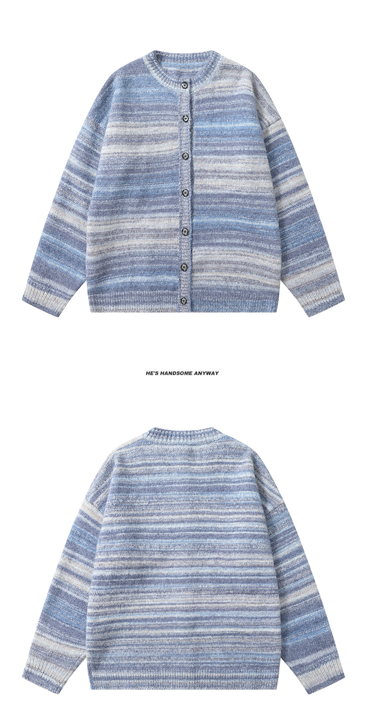 Japanese Workwear Two-Tone Oversized Cardigan