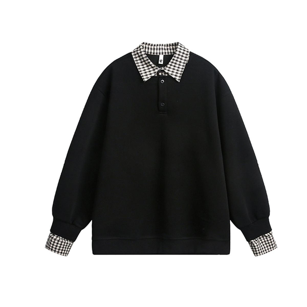 Solid Faux Layered Hoodie