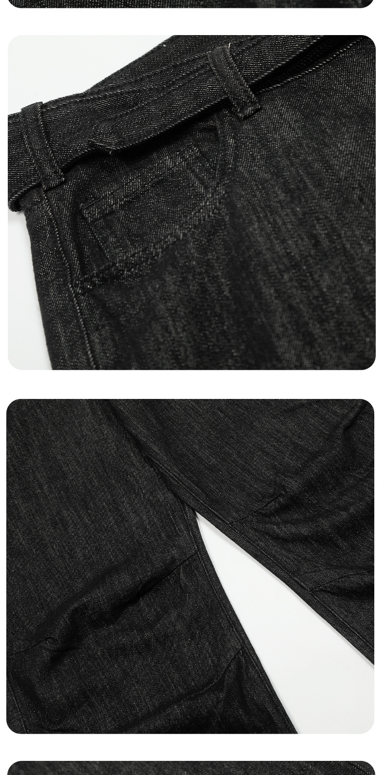 Pants for Men and Women Water-Washed Faded Straight Clean Fit with Slight Flare Casual Trousers