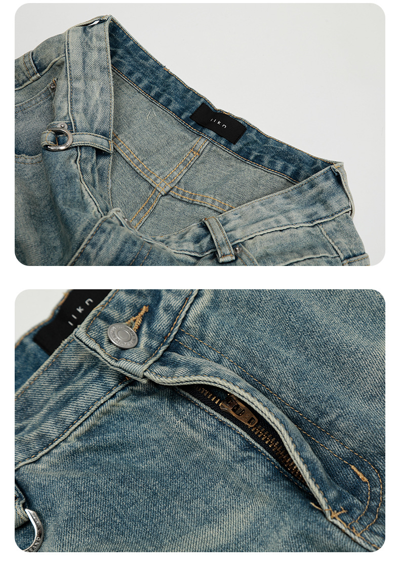 Unisex Faded Indigo Classic Broad-Cut Jeans