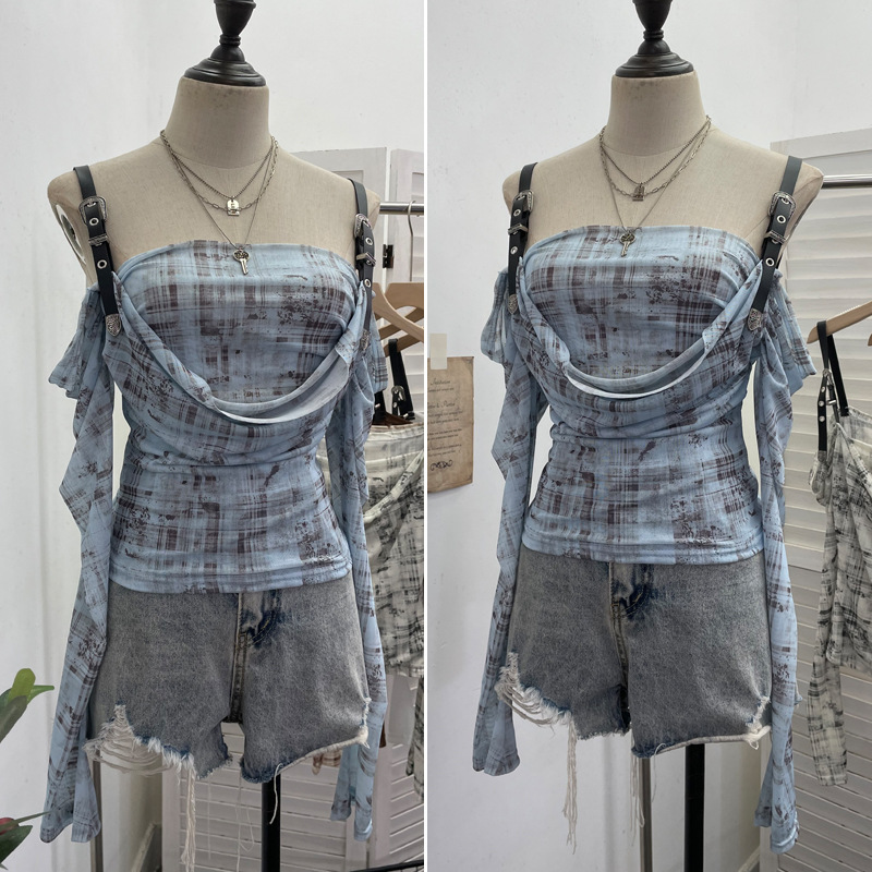 Sexy Asymmetric Full Sleeve Spandex Tee