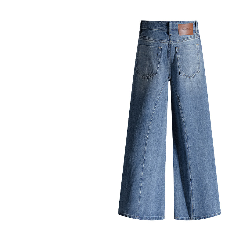 Wide Leg Jeans for Women Autumn New Design Deconstructed Style American Cut Loose Straight Pants
