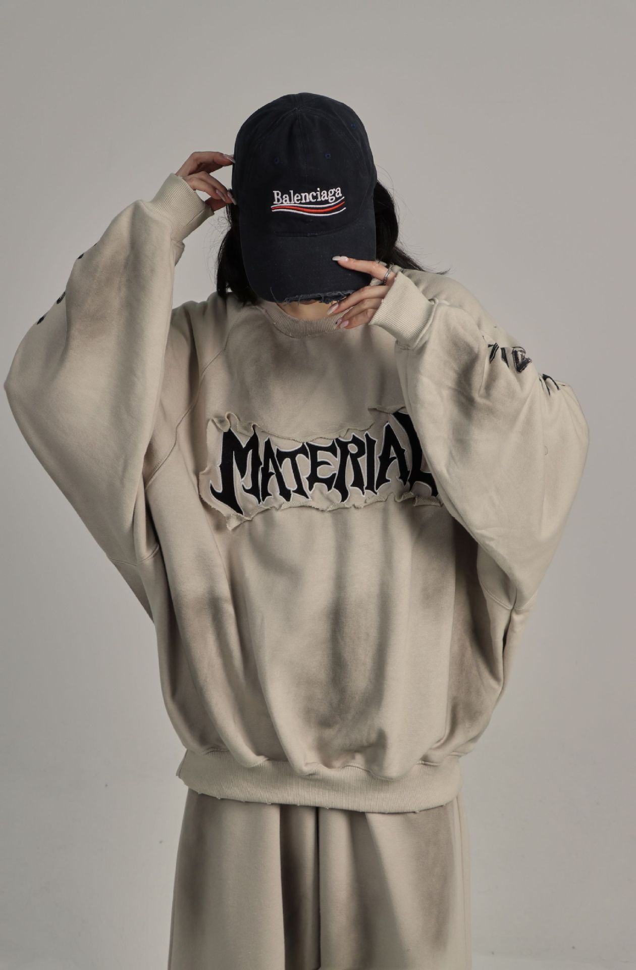 American Retro Cotton Loose Fit Letter Hoodie