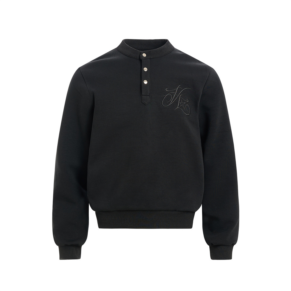 Men's Hoodie, Round Neck, Letter Embroidery, Casual Loose Fit, Long Sleeve Top for Men