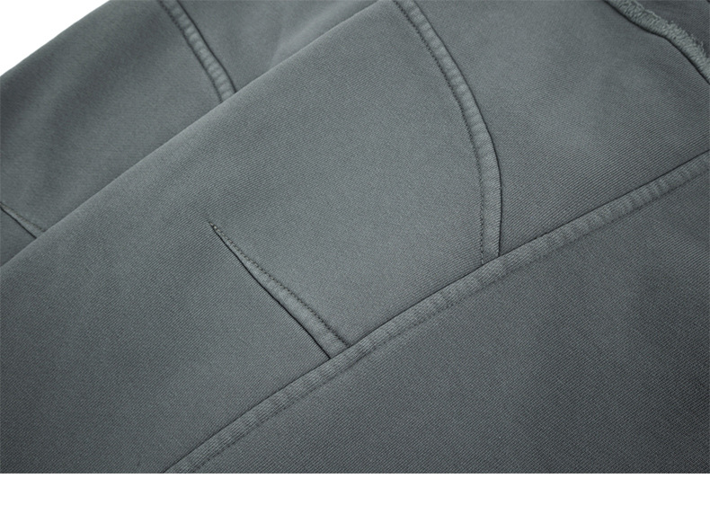 Utility Distressed Cotton Insulated Full-Zipper Embroidery Hoodie