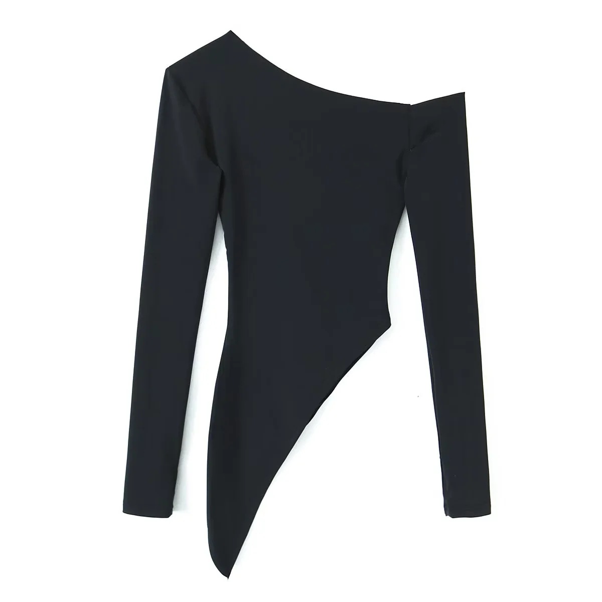 Asymmetric Gathered Stretch Top