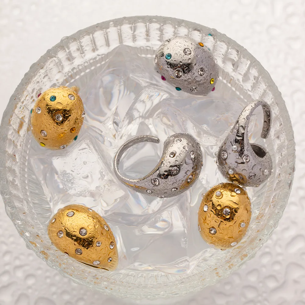 Thick Hollow Brushed Gold-Tone Water-Resistant Ring