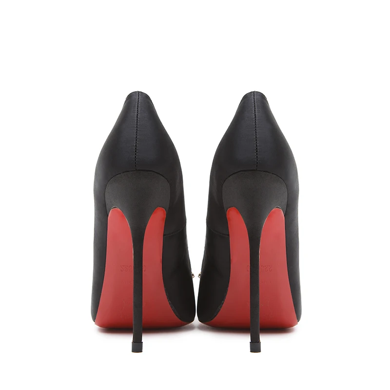 Stiletto Satin High Heels Crystal Ladies Single Shoes Bowknot Women's Shoes Pointed Toe All-match Large Size Women's Shoes