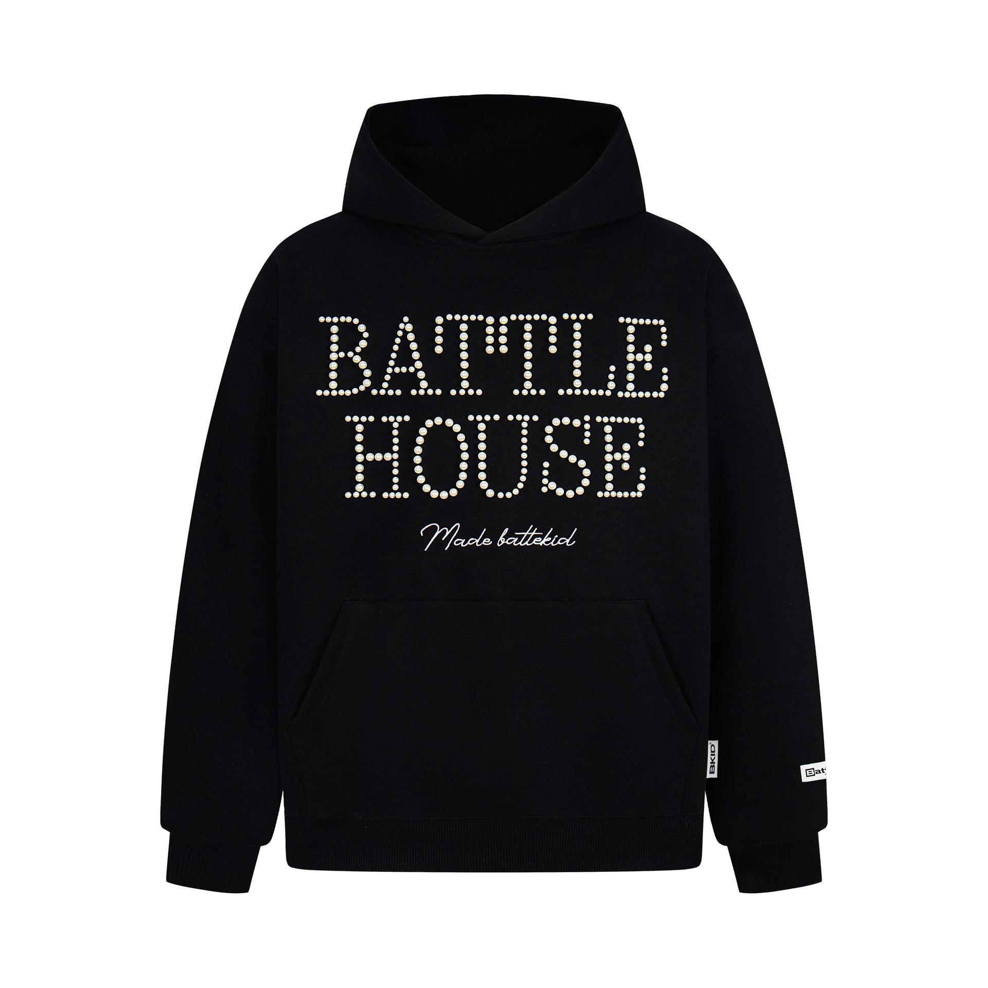 Cotton Urban Alphabet Beaded Hoodie