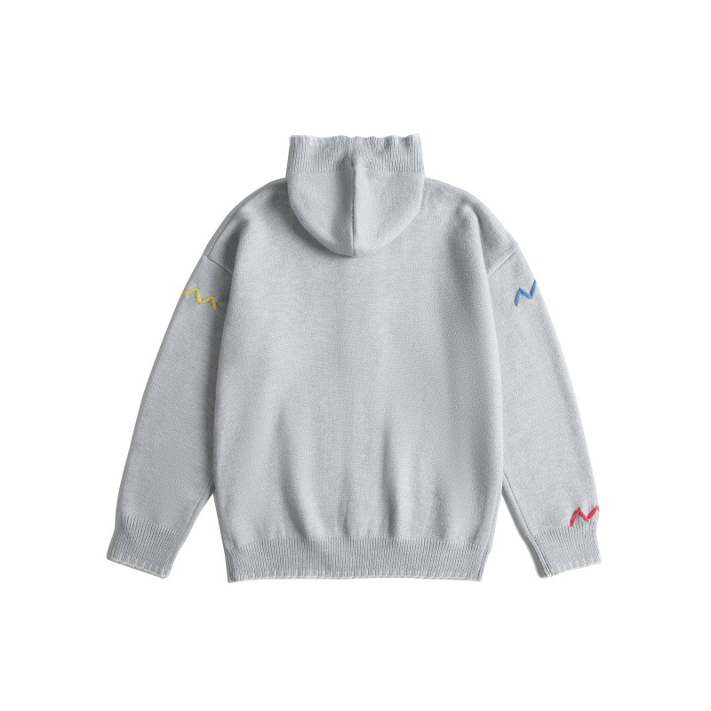 Japanese Workwear Oversized Color Block Stitched Hood Sweater