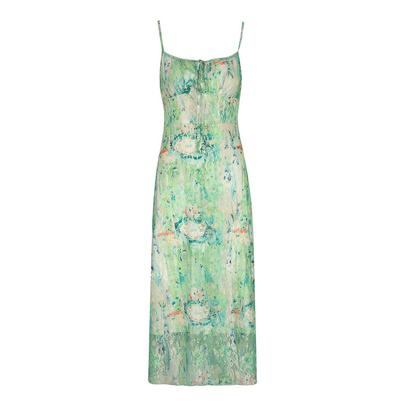 Asymmetrical Sleeveless Patterned Maxi Dress