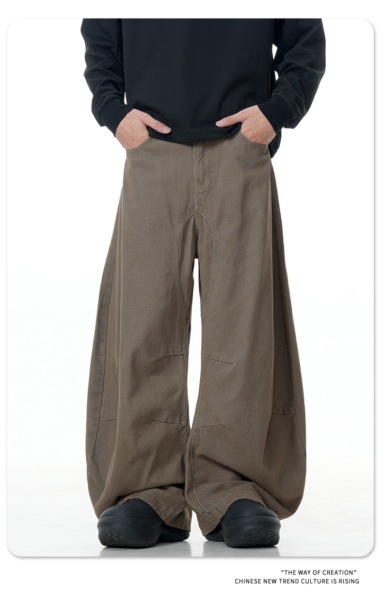 Slimming Simple Workwear Wide-Leg Three-Dimensional Casual Long Pants