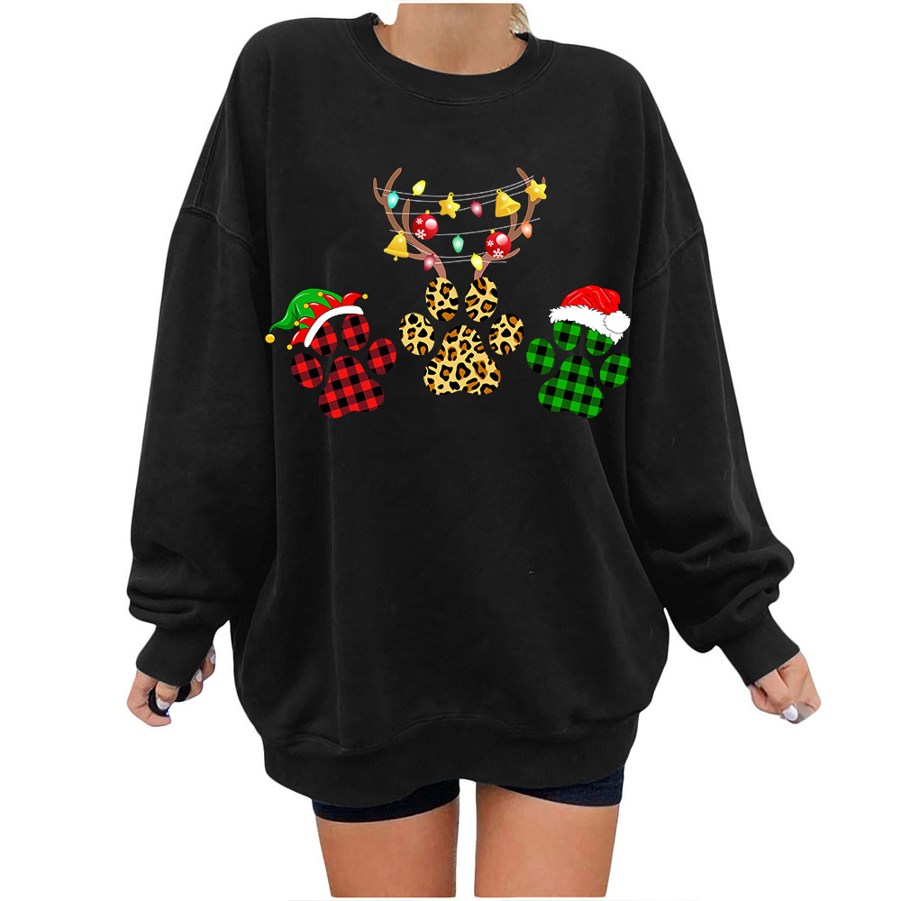 3D Animal Graphic Long Sleeve Loose Blouse