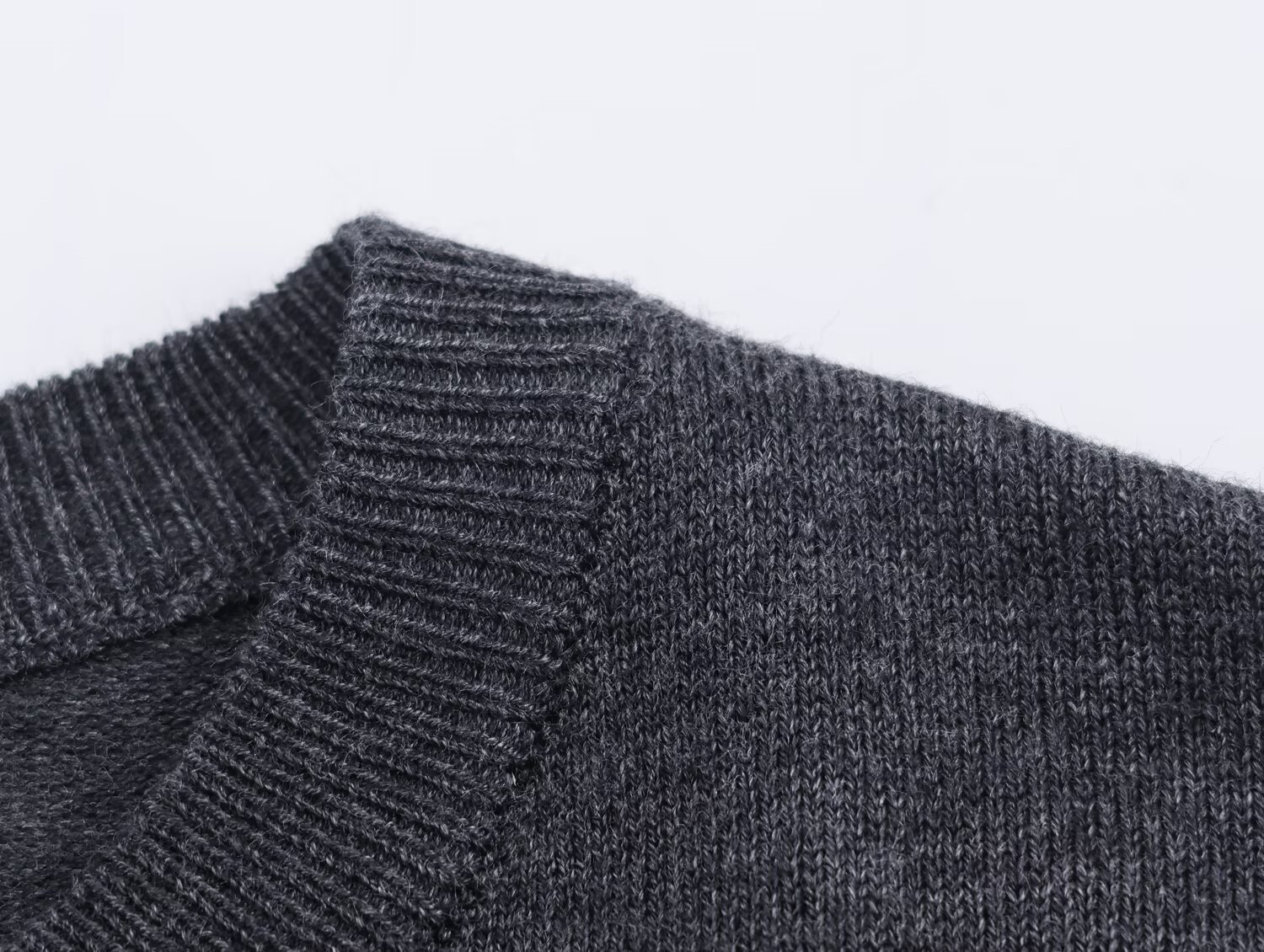 Polyester Long Sleeve Crew Button-Up Sweater