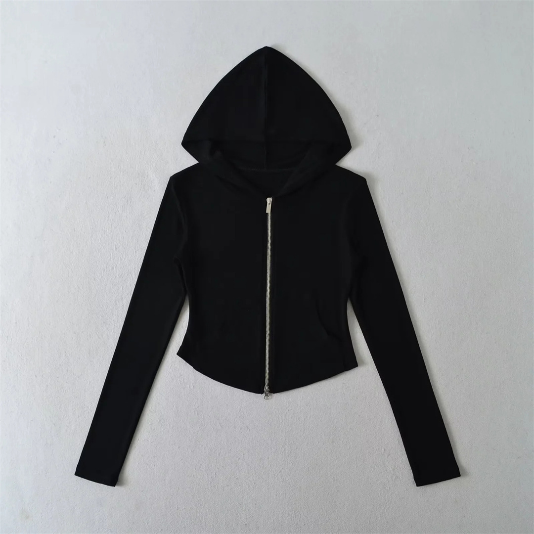 Ladies Minimalist Fitted Full Arm Hoodie