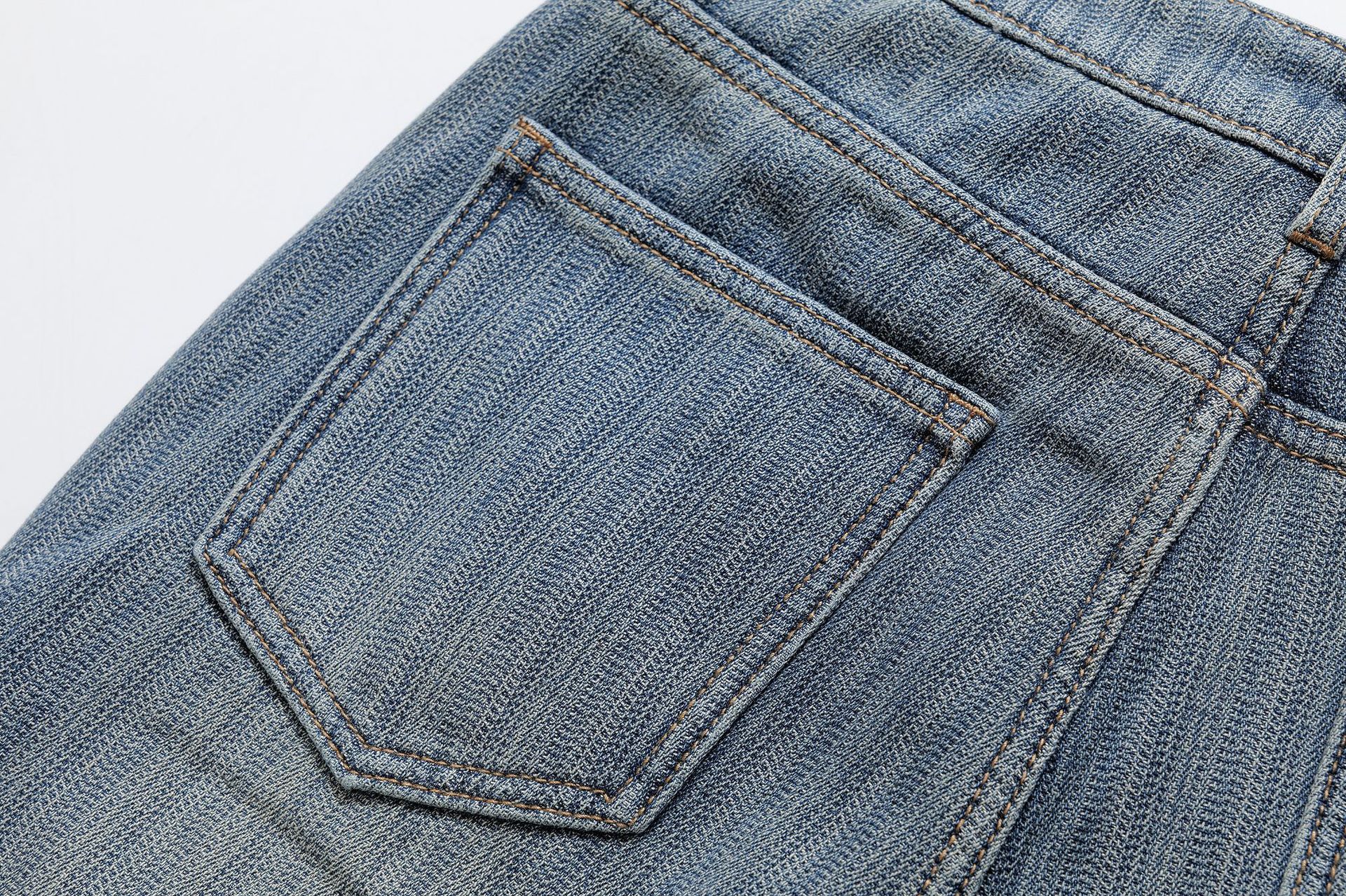 Warm striped straight leg slim fit pants for women's jeans