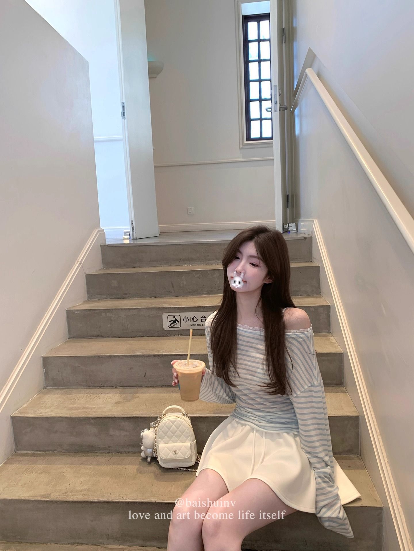 Chic Diagonal Neck Checkered Long Sleeve T-Shirt