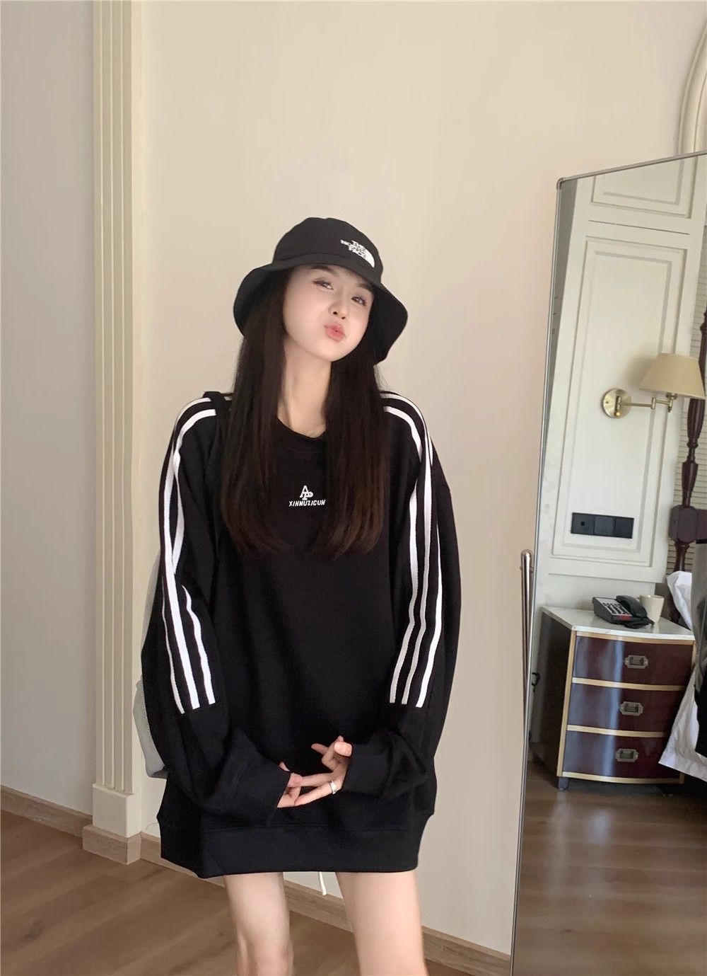 Oversized Japanese Korean Hip-Length Crew Sweater