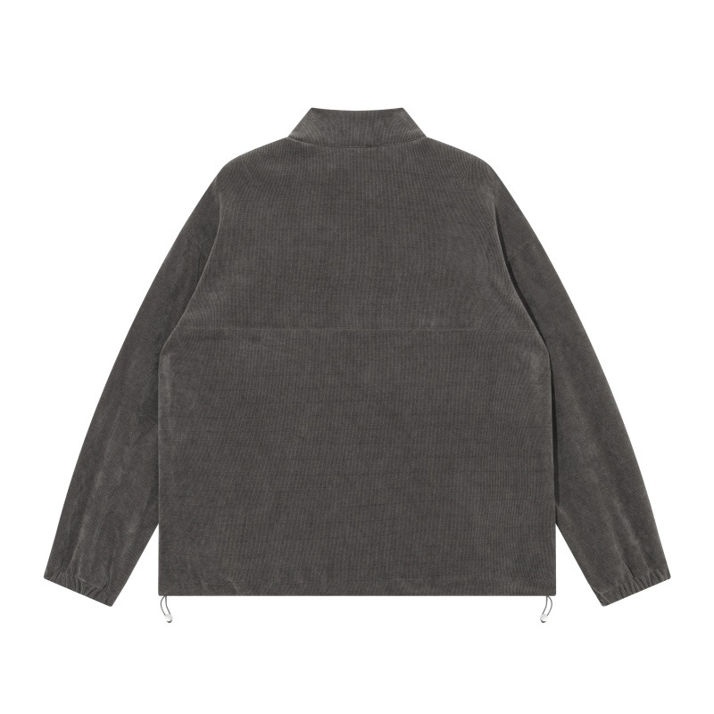 Cotton Letter Print Oversized Mock Neck Zipper Hoodie