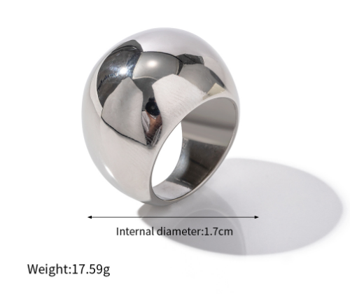 Exaggerated Ball Ring for Women Metal Texture Trendy Romantic Waterproof Jewelry Gala Gift