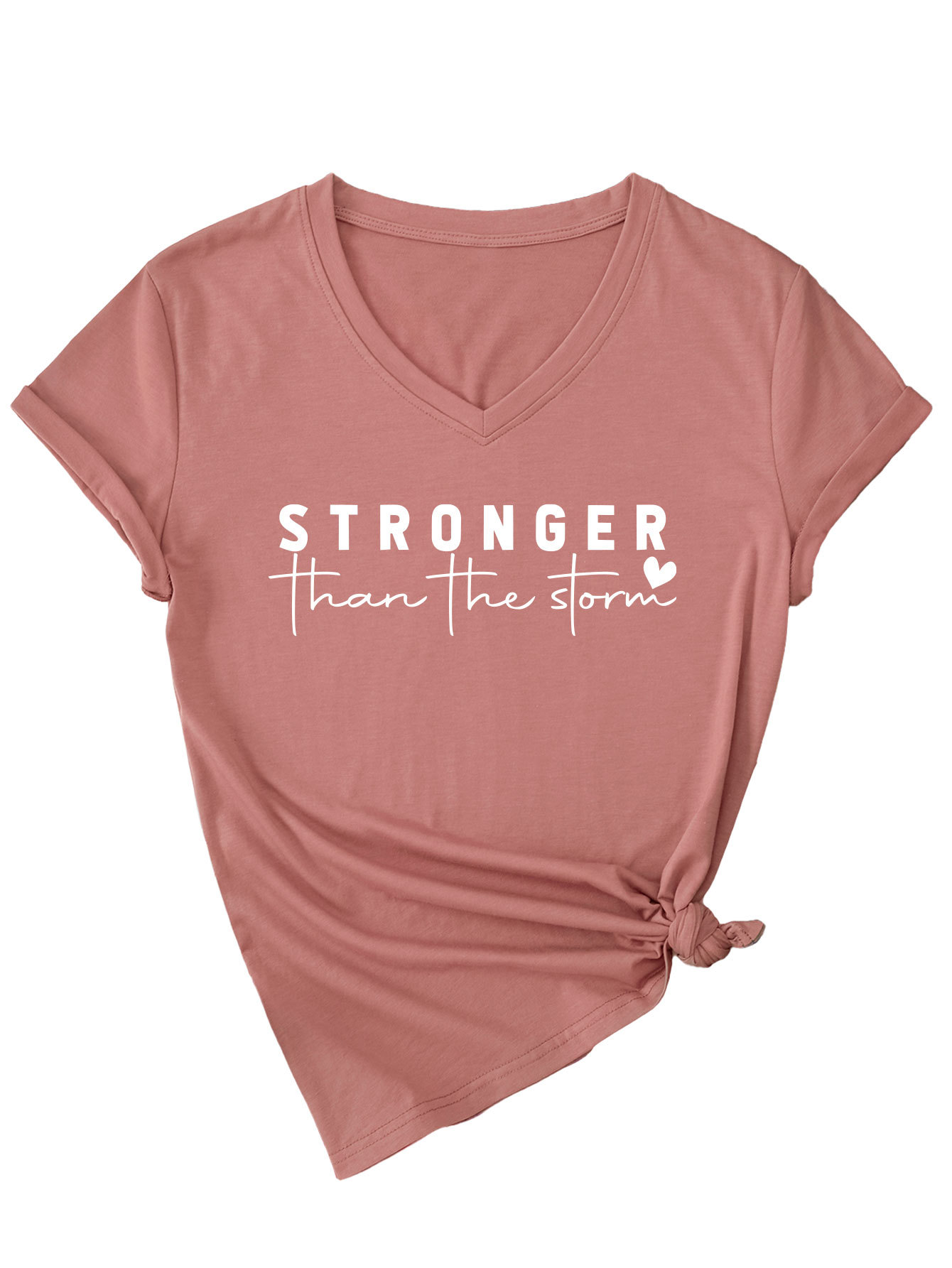 Geometric Print Plunge Front Ladies Tee