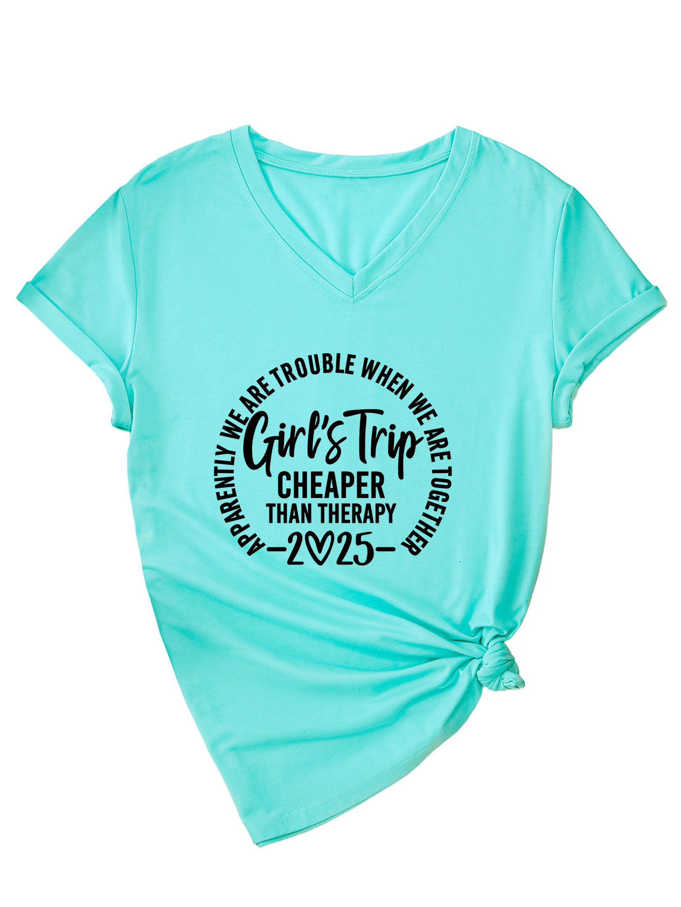 Ladies Crew Geometric Print T-Shirt