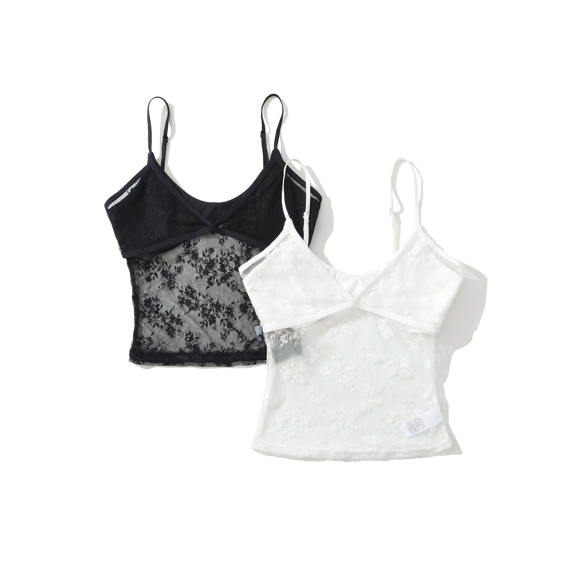 Slim Fit U-Neck Solid Lace Hollow Out Crop Tank Top