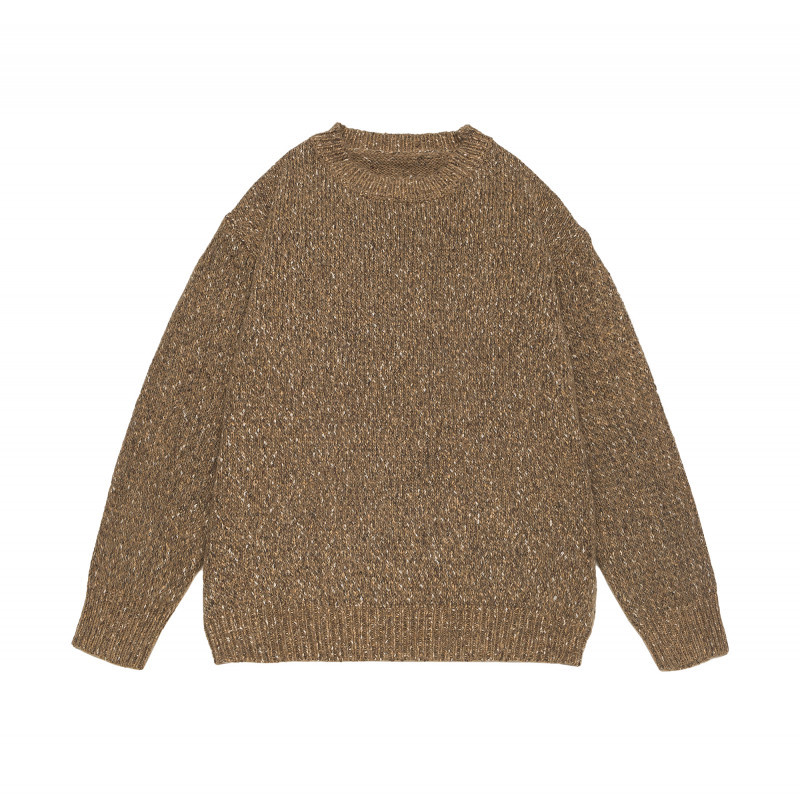 Oversized Japanese Workwear Long Sleeve Jacquard Sweater
