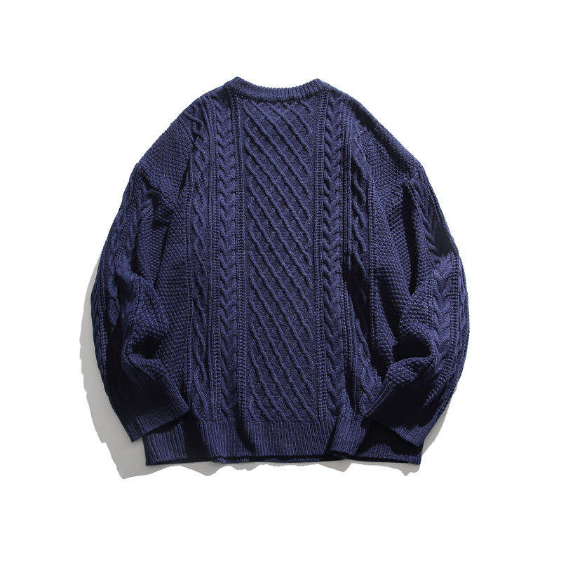 Ladies Japanese Workwear Jacquard Oversized Sweater