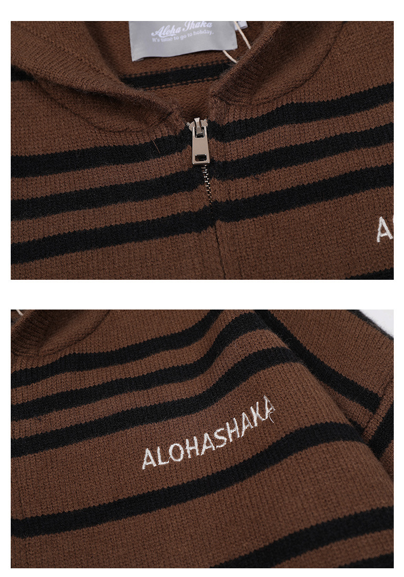 Japanese Workwear Oversized Embellished Hood Cardigan