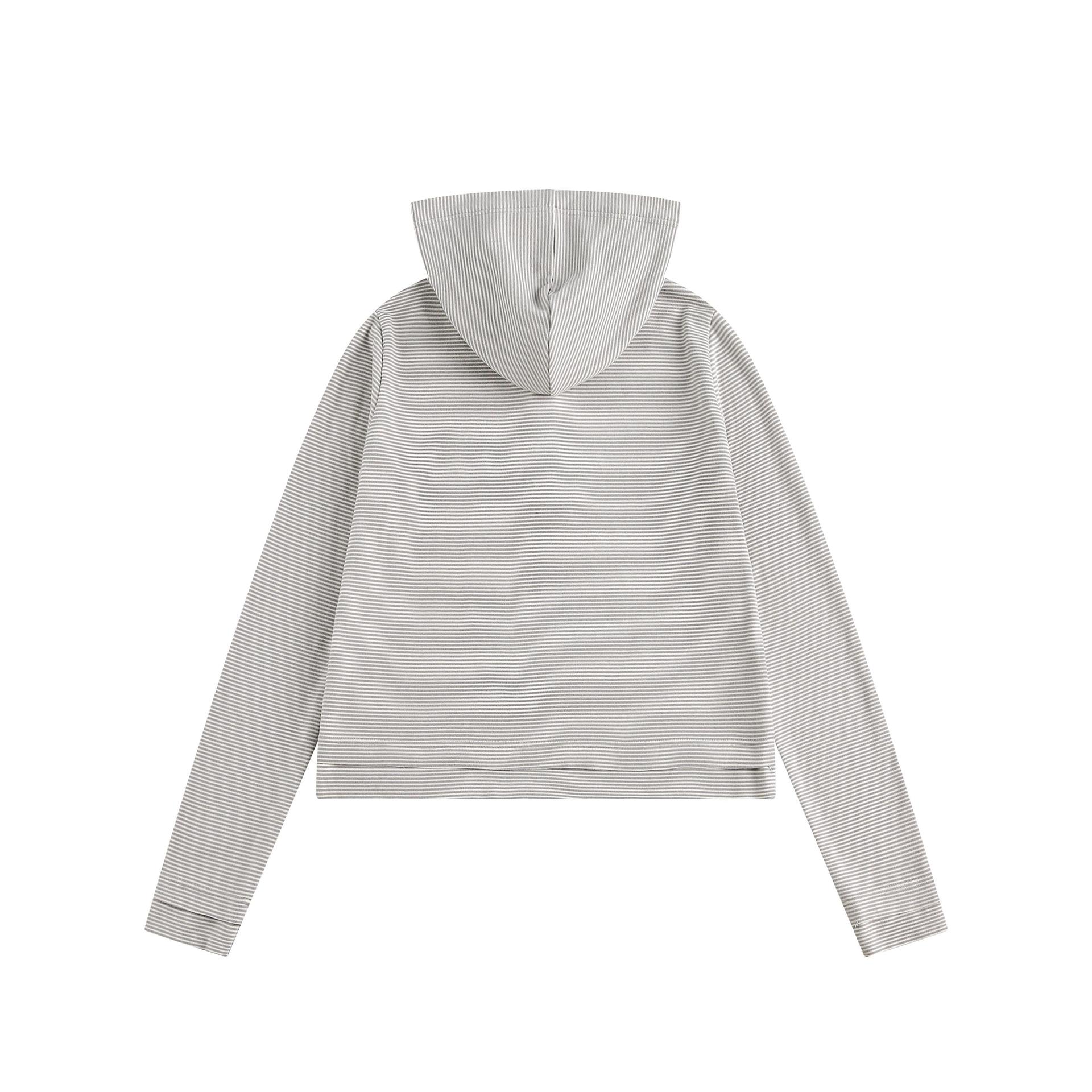 Retro Banded Fruit Applique Long Sleeve Hoodie